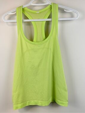 Lululemon Swiftly Tech Racerback Tank Top Neon Lime Green Size 8